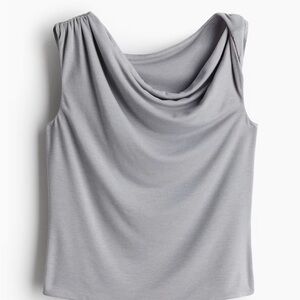 H&M Soft Gray Drape Tank Top